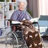 Wheelchair Blanket, Lightweight Double-Sided Velvety Warm Blanket with Pockets view 2