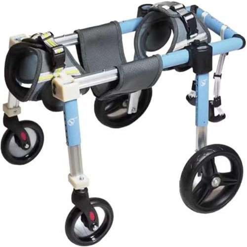 Aluminum Dog Wheelchair, 4-Wheel Mobility Cart for Small Breeds