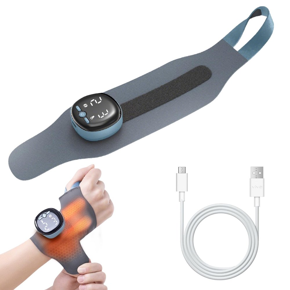 EMS & TENS Wrist Massager with Heat, Wireless, 5 Modes, 9 Intensity Levels