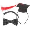 Abaodam Pet Graduation Cap Set with Bowtie and Headband view 1