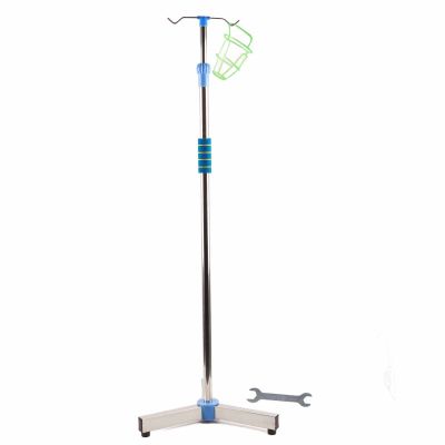 LIZEALUCKY Portable Stainless Steel IV Stand for Travel, Height-Adjustable, Telescoping, with Hooks, Stable Floor-Standing IV Bag Holder for the