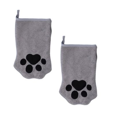 Cat Grooming Gloves, 2-Pack Double-Sided for Long-Haired Cats