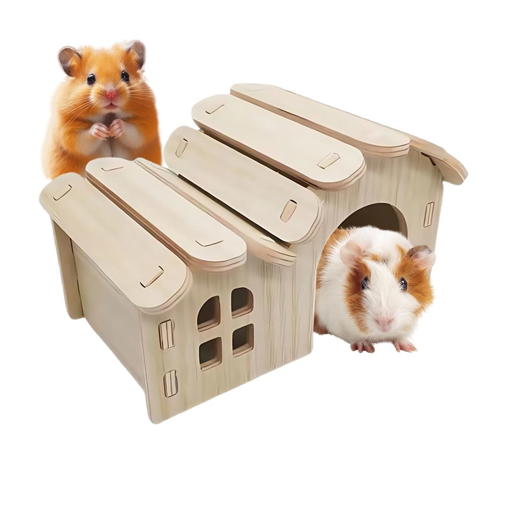 Hamster House - Wooden Habitat for Small Pets