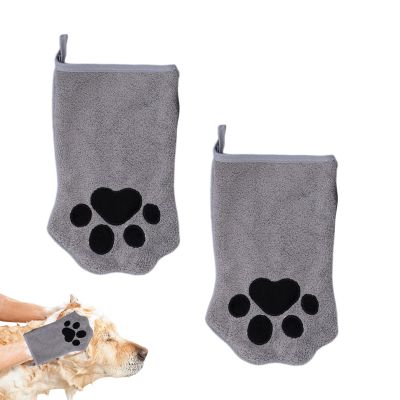 Cat Grooming Gloves, 2-Piece Set, Double-Sided, Quick-Drying