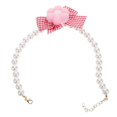TOYANDONA Stylish Pearl Necklace for Small Dogs