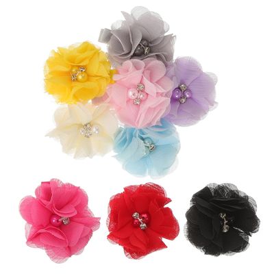 Gatuida Dog Hair Clips with Floral Pattern, 12-Piece Lace Set