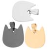 Engraved Dog Tag Pendants, 3-Pack, Stainless Steel, Cat-Shaped view 1