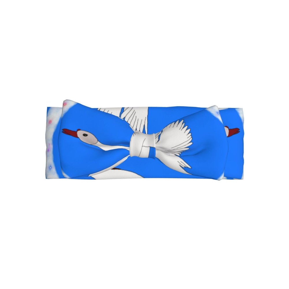 WZYWHJ Baby Headband with Flying White Goose Pattern and Bow