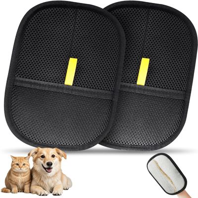 Frundoo 2026 New Fingerless Pet Hair Remover Gloves, 2-Piece Set