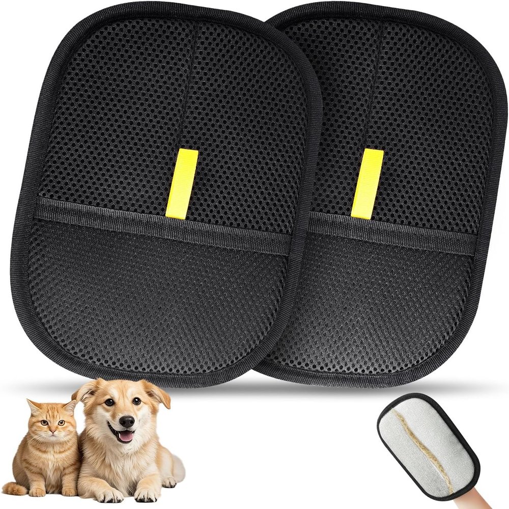 Frundoo 2026 New Fingerless Pet Hair Remover Gloves, 2-Piece Set