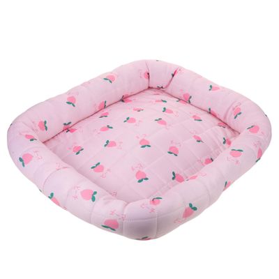 BUGUUYO Ice Silk Cooling Pad for Dogs and Cats, Washable Portable Cooling Cushion for Indoor and Outdoor Use, Travel and Pet Crates, Cherry