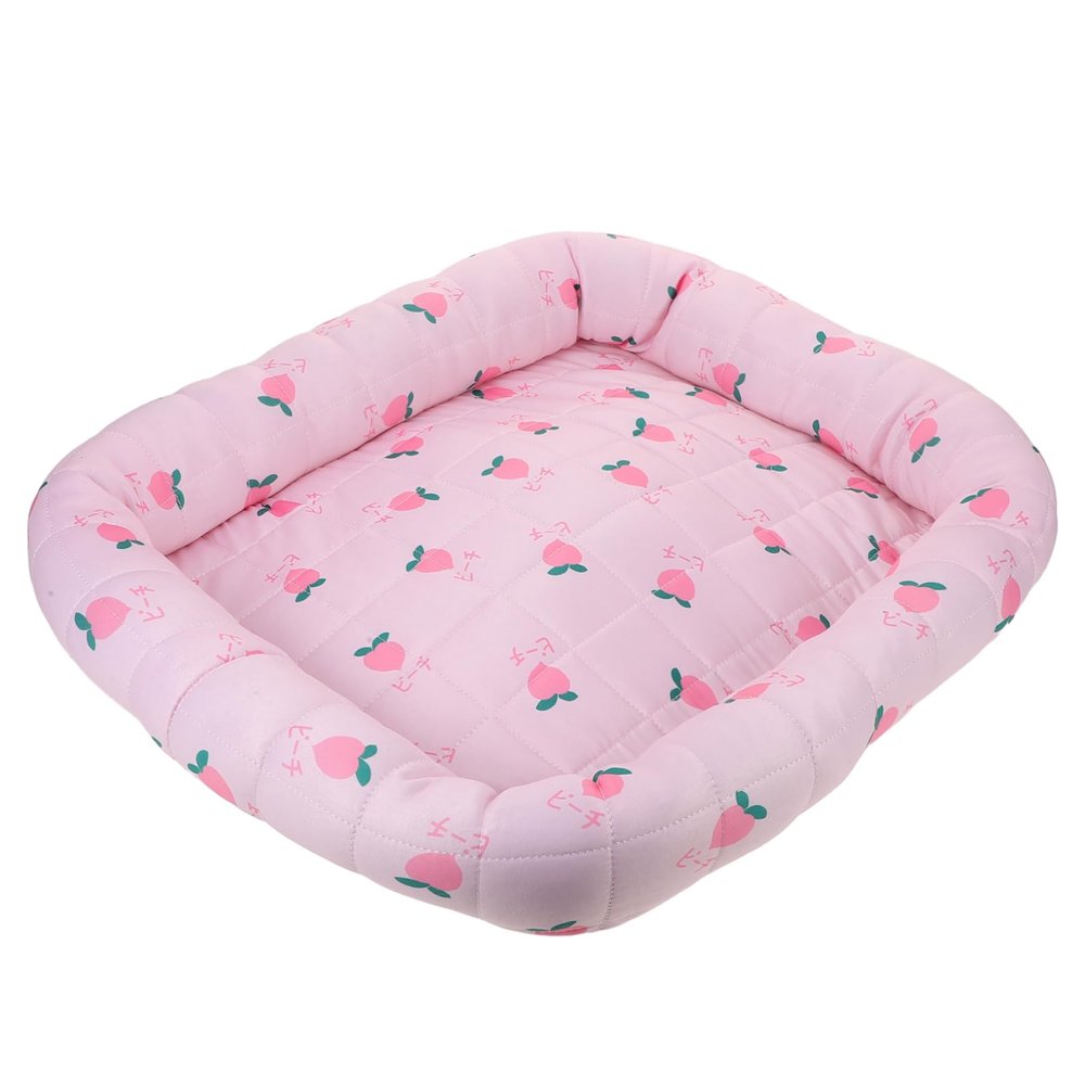 BUGUUYO Ice Silk Cooling Pad for Dogs and Cats, Washable Portable Cooling Cushion for Indoor and Outdoor Use, Travel and Pet Crates, Cherry