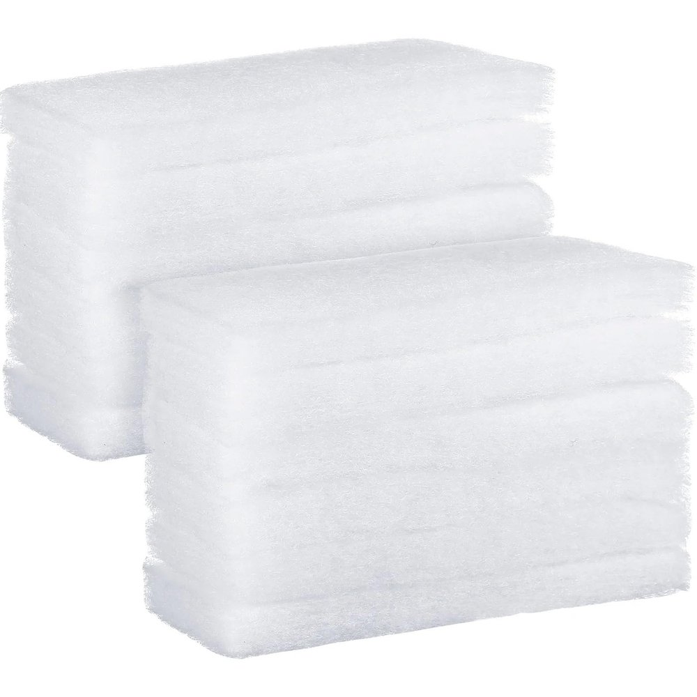 WEITINGKKK Aquarium Filter Media Pads, White Cotton Filter Floss, 18.50 x 7.20 x 2.00 cm, 12-Pack