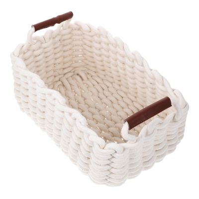 VICASKY Cotton Rope Storage Basket, Woven Organizer for Cosmetics, Snacks and Keys