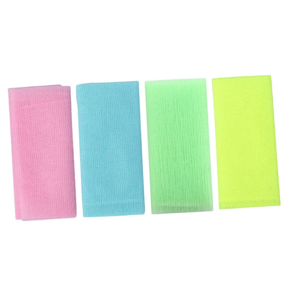 KAILIKETIY 4-Piece Exfoliating Bath Towels, Quick-Drying Nylon Body Scrub Washcloths for Shower