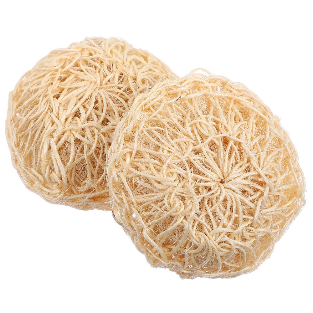 CTIRCHIU 2-Pack Sisal Shower Balls for Gentle Exfoliation and Comfortable Cleaning