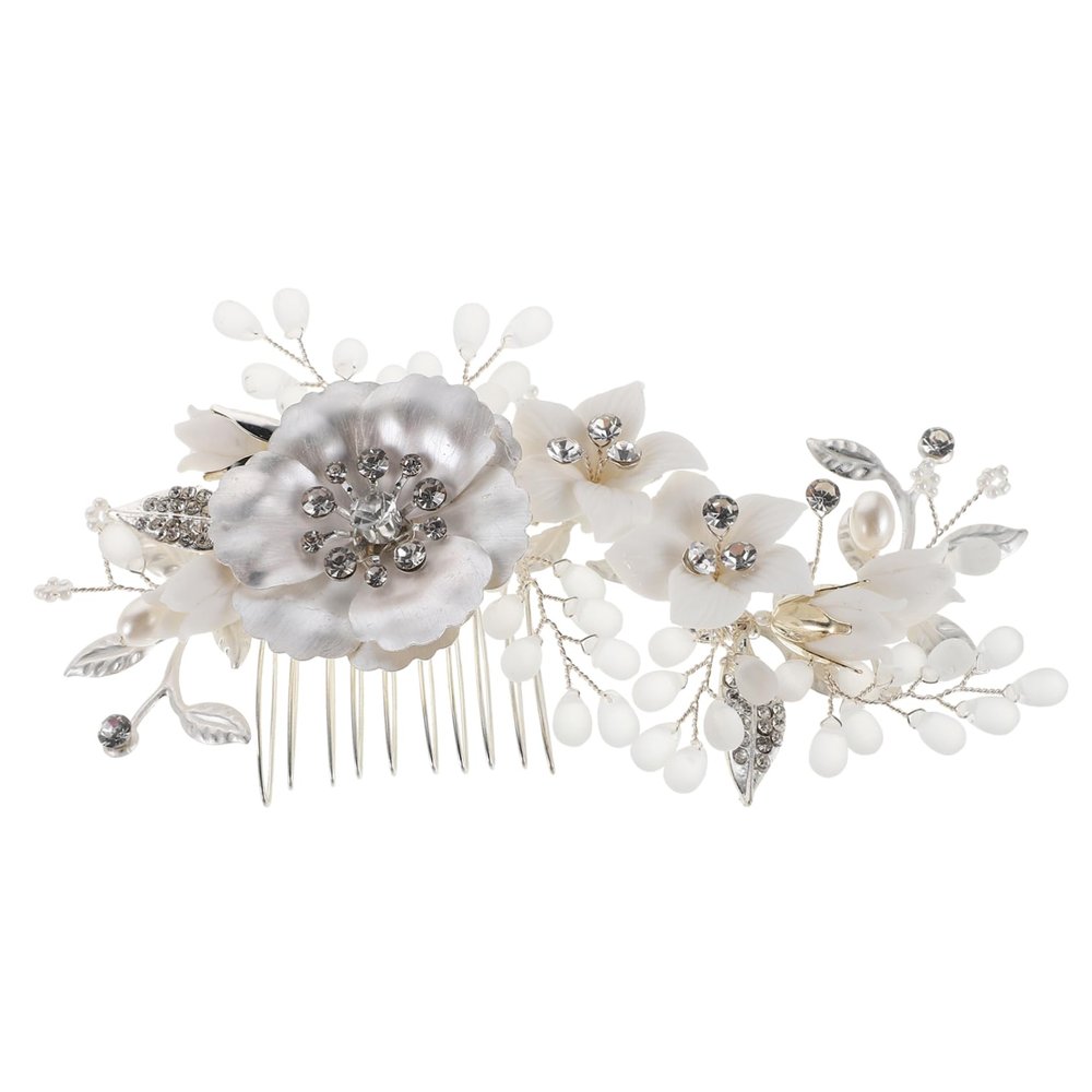 Silver Rhinestone Bridal Hair Comb for Weddings and Special Occasions