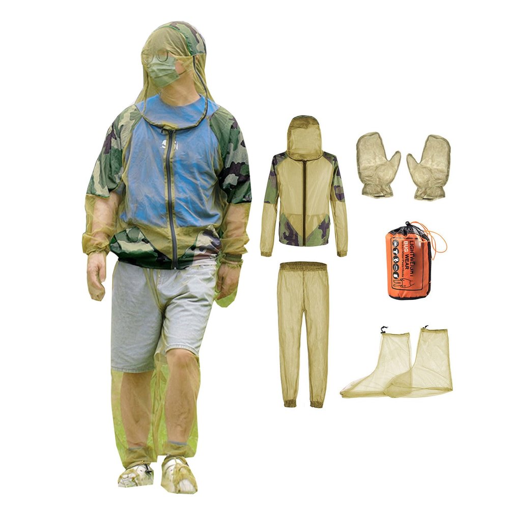 Adjustable Breathable Mosquito-Protective Clothing for Outdoor Activities, Camping, Fishing, and Hiking - Green | M (170–180 cm)