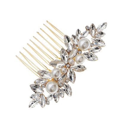 Rhinestone Bridal Hair Comb for Women, Alloy Side Comb