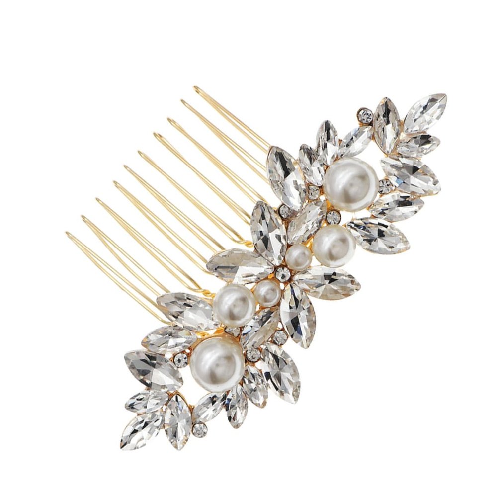 Rhinestone Bridal Hair Comb for Women, Alloy Side Comb