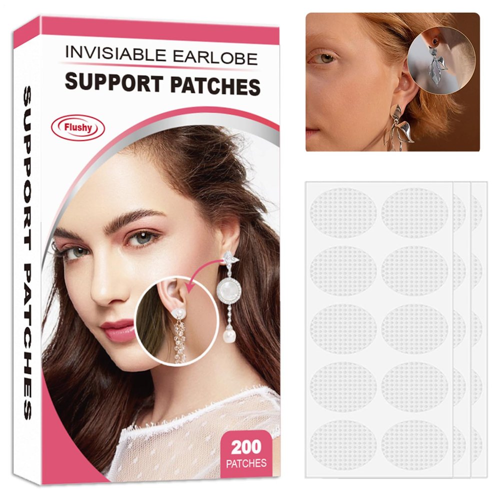 Earring Stickers for Split Earlobes, Waterproof Earlobe Pads for Heavy Earrings