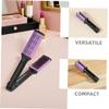 V-Shaped Hair Straightening Brush with Bristles, Violet view 3
