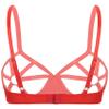Sinleey Women's Open-Bust Balconette Bra, Rhinestone Push-Up Lingerie, Red, S view 2