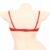 Sinleey Women's Open-Bust Balconette Bra, Rhinestone Push-Up Lingerie, Red, S view 4