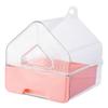 SEWOART Hanging Parrot Bird Bathtub with Drawer, Transparent, Pink view 1