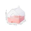 SEWOART Hanging Parrot Bird Bathtub with Drawer, Transparent, Pink view 2