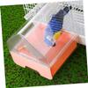 SEWOART Hanging Parrot Bird Bathtub with Drawer, Transparent, Pink view 4