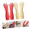 TOPPERFUN 2 Pairs Reusable Latex Kitchen Gloves for Household Use view 3