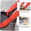 TOPPERFUN 2 Pairs Reusable Latex Kitchen Gloves for Household Use view 4