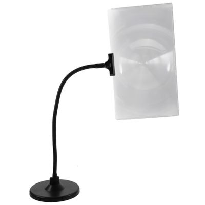 Hands-Free Black Table Magnifier with Flexible Stand, 4 Pieces
