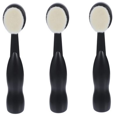 Veemoon 3-Piece Black Facial Cleansing Brushes with Handles