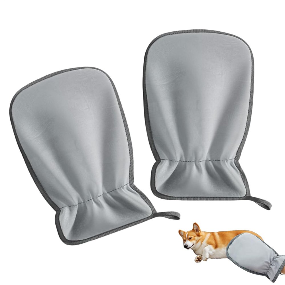 Pet Grooming Gloves - 2 Pack Long Hair Detangling Tool