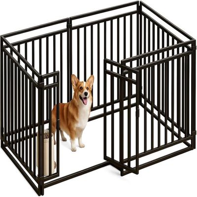 YYingYYue Metal Dog Playpen, Extra-Large, Foldable, Black, 140 × 70 × 80 cm, 6 pcs