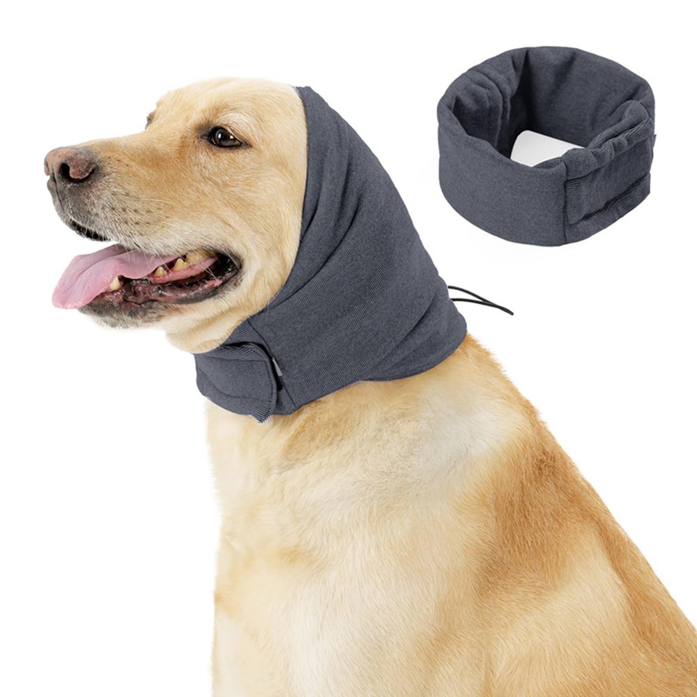 Dog Ear Protection - Adjustable Ear Muffs, Dog Scarf, Hat, Neck Warmer - Warm for New Year's - Anxiety Relief