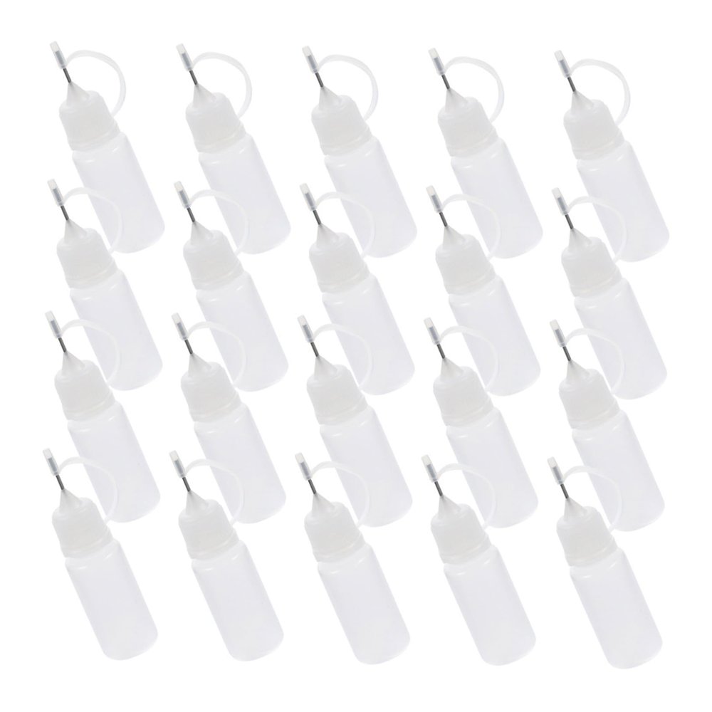 minkissy 20-Piece Needle-Tip Glue Bottles for DIY, Precision Squeeze Bottles for Paint and More, Preassembled and Versatile