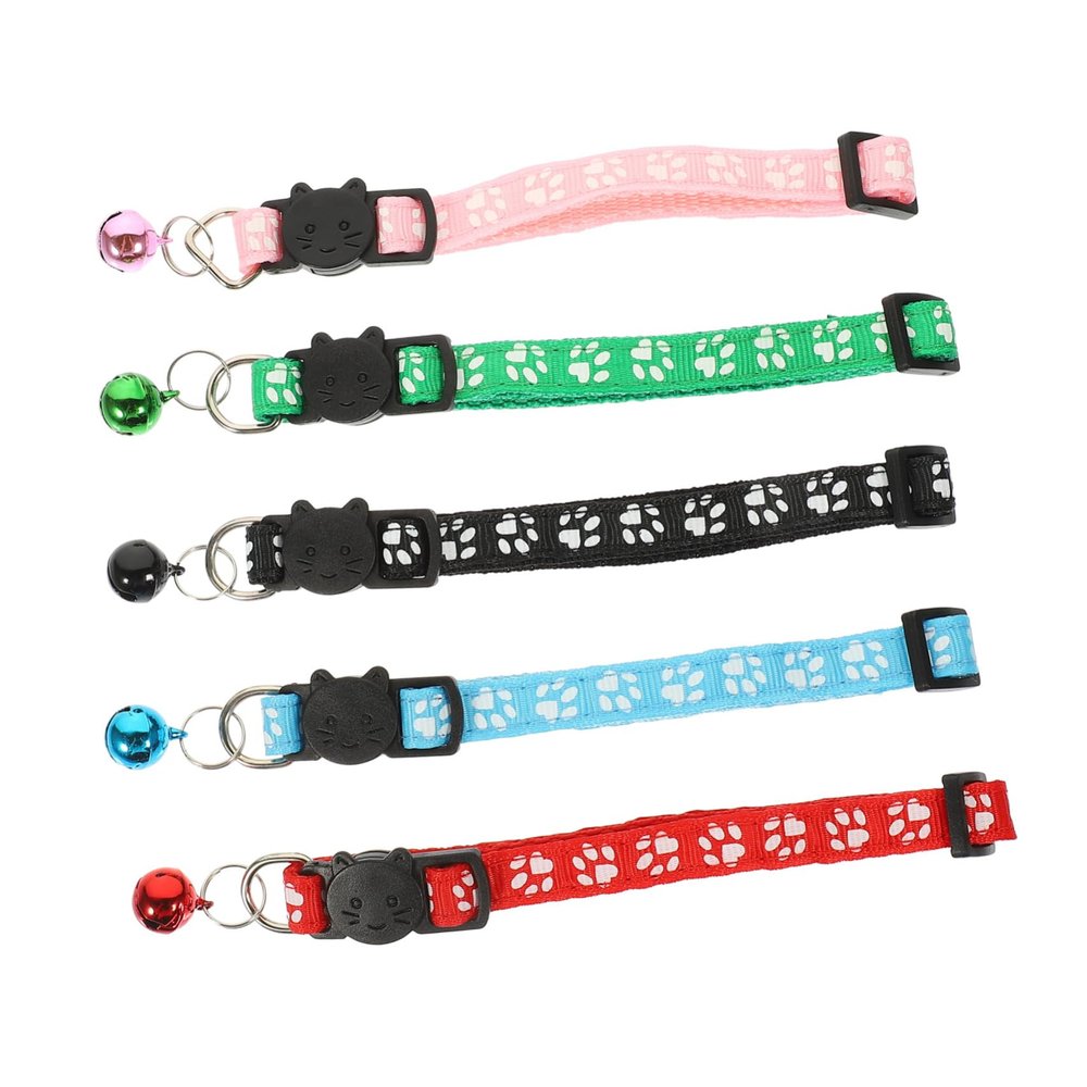 BESPORTBLE Adjustable Cat Collars with Bells - 5 Pack