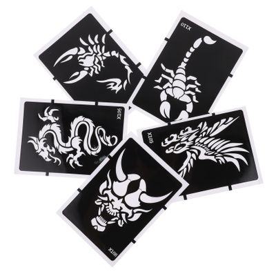 OUNONA 5-Piece Self-Adhesive Temporary Tattoo Stencils