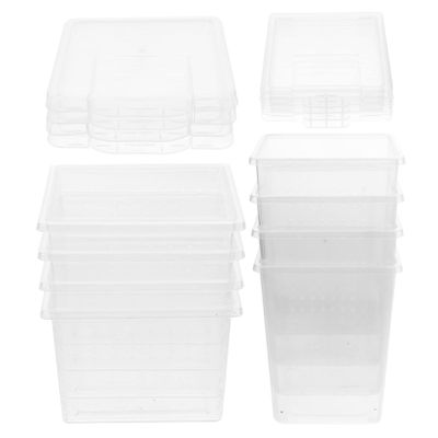 HANABASS 8-Piece Portable Transparent PP Spider Cages with Ventilation and Folding Lids