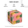 Square Leather Tissue Box with Pink Pineapple Print view 2