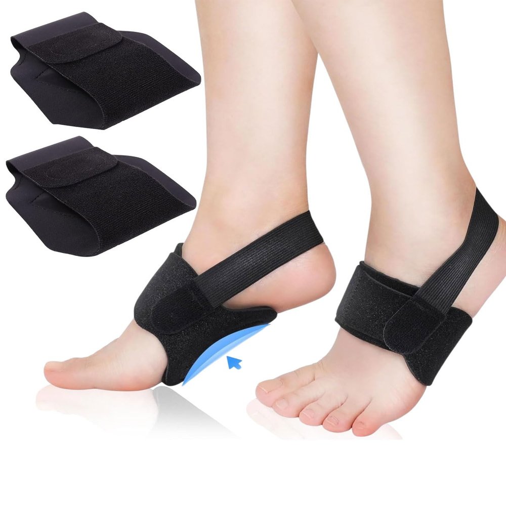 CULEB 1 Pair Arch Support Braces for Plantar Fasciitis, Adjustable with Integrated Silicone