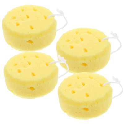 4-Piece Round Shower Sponge Set for Shower and Bath