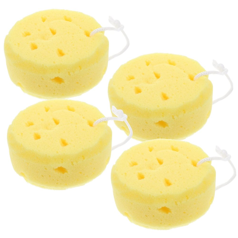 4-Piece Round Shower Sponge Set for Shower and Bath