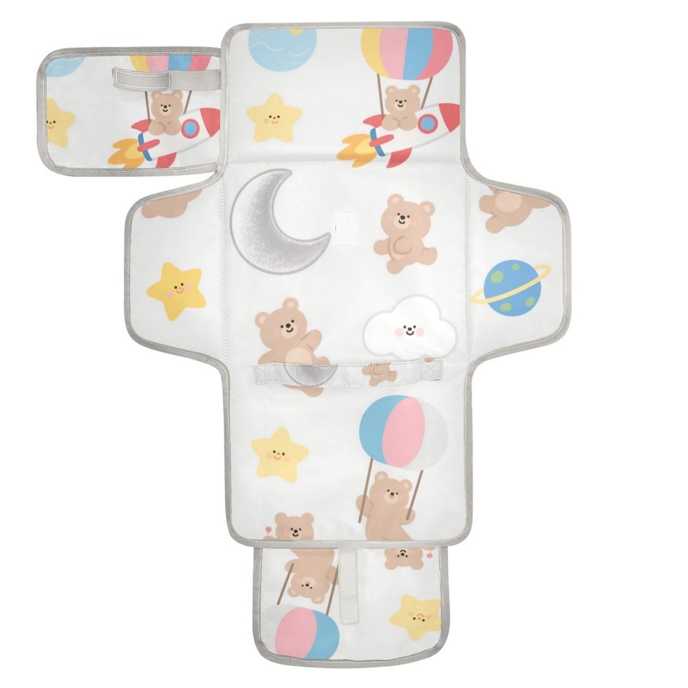 Reusable Changing Pads with Wipes Pocket for Moms, Dads, and Babies