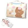 Reusable Baby Changing Mat with Brown Teddy Fabric, Washable and Foldable view 2