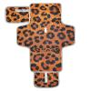 Reusable Waterproof Baby Changing Pad, Orange Glitter Leopard Print, with Pouch view 1