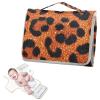 Reusable Waterproof Baby Changing Pad, Orange Glitter Leopard Print, with Pouch view 2
